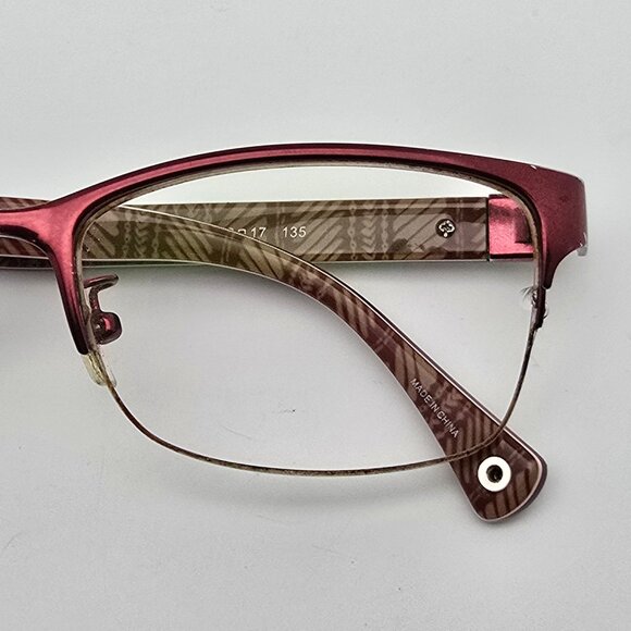 Coach HC5038 Montana 9134 Satin Burgundy Semi-Rimless Eyeglasses Frame w/ Case - Picture 13 of 16